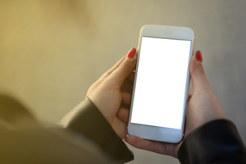 hand holding smart phone