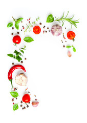 Fresh ingredients for italian tomato sauce - passata