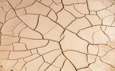 cracks on dry ground closeup