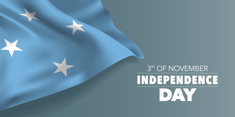 Micronesia independence day greeting card, banner with template text vector illustration
