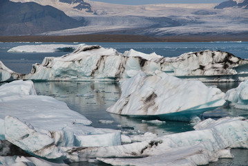 Jokulsarlon Lagoon in Iceland. Icebergs