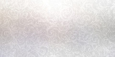 Light silver twirls subtle background. Lens flare. Textured pattern illustration. Shiny curls ornament.