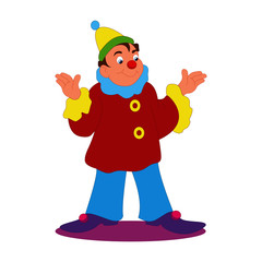 Joker in a Circus - Cartoon Vector Image