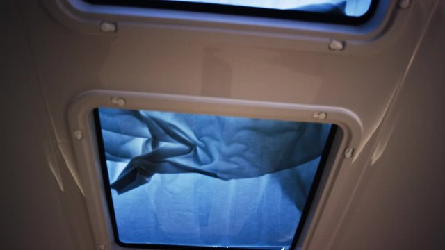 Dach eines Bootes und plane - ceiling of a boat and tarpaulin 4K ProRes Footage 