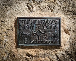 ancient monument plaque, Charentes, France