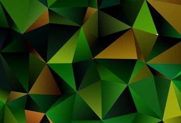 Dark Green, Red vector background with triangles.