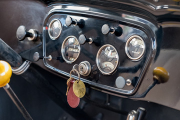 Vintage car interior - dashboard