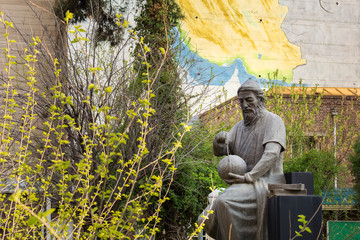 Al-Biruni statue in the courtyard of the faculty of Geography of Tehran university. Al-Biruni is regarded as one of the greatest scholars of the medieval Islamic era.