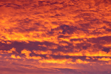 Fiery Sunset Clouds Background