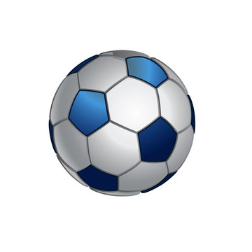 Soccer Ball Blue and White - Cartoon Vector Image