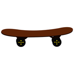 Brown Skateboard - Cartoon Vector Image