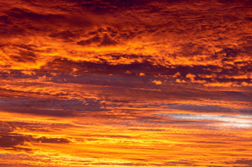 Fiery Sunset Clouds Background