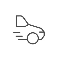 Car movement line outline icon