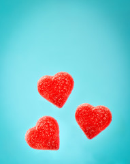 Valentines card - sweet hearts on blue background