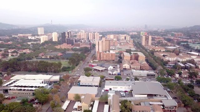 Pretoria skyline with residential suburbs in first plan, South Africa