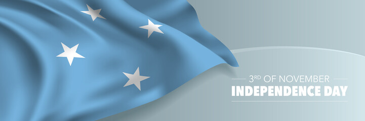 Micronesia independence day vector banner, greeting card.