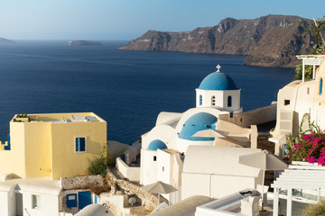 Fototapeta na wymiar Blaue Kapelle Santorini