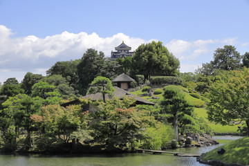 後楽園  唯心山と岡山城