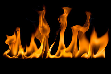 Flame on a black background