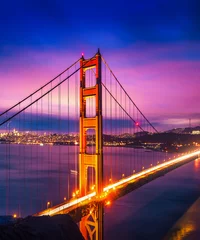 Cercles muraux Pont du Golden Gate Golden Gate Bridge la nuit