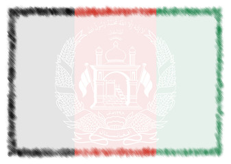 Obraz premium Border made with Afghanistan national flag.