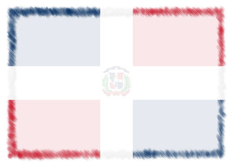 Border made with Dominican Republic national flag.