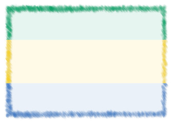 Obraz premium Border made with Gabon national flag.