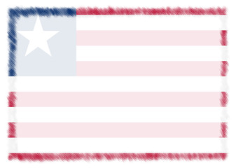 Fototapeta premium Border made with Liberia national flag.