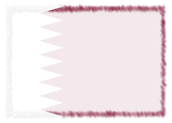 Fototapeta premium Border made with Qatar national flag.