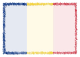 Obraz premium Border made with Romania national flag.