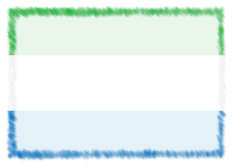 Obraz premium Border made with Sierra Leone national flag.