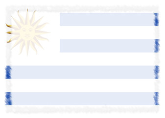 Border made with Uruguay national flag.