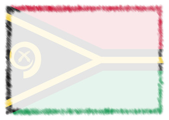 Obraz premium Border made with Vanuatu national flag.