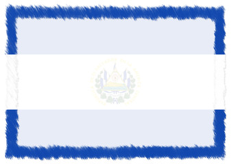 Obraz premium Border made with El Salvador national flag.