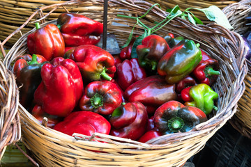 Peppers at the organic vegetable's market