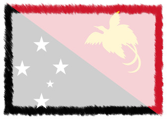 Border made with Papua New Guinea national flag.