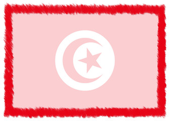 Obraz premium Border made with Tunisia national flag.