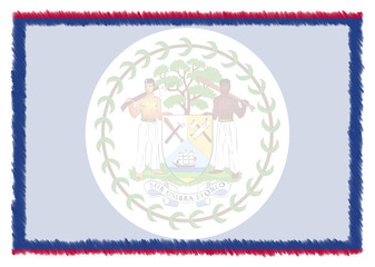 Obraz premium Border made with Belize national flag.