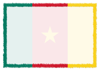 Fototapeta premium Border made with Cameroon national flag.