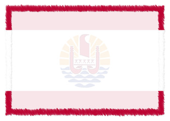 Obraz premium Border made with French Polynesia national flag.