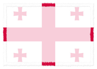 Obraz premium Border made with Georgia national flag.