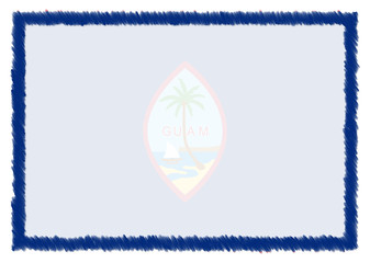 Obraz premium Border made with Guam national flag.
