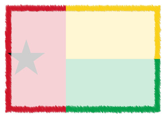 Fototapeta premium Border made with Guinea Bissau national flag.