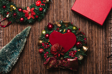 Christmas Background with Christmas decoration and Gifts