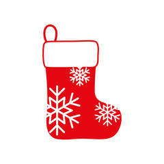 Christmas or New Year boot for gifts, sock vector