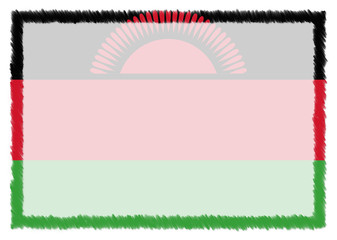 Border made with Malawi national flag.