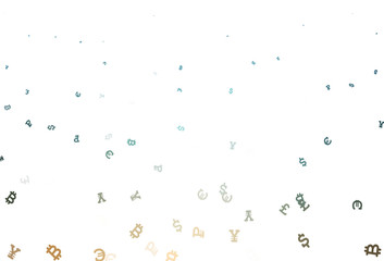 Light Blue, Yellow vector background with financial symbols.