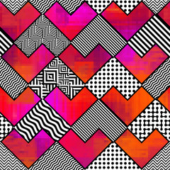 Geometric pattern in a patchwork collage style.