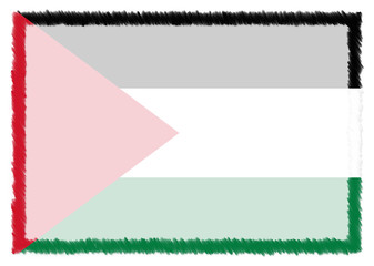 Obraz premium Border made with Palestine national flag.