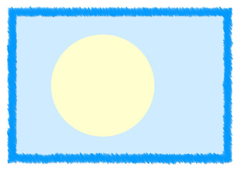 Obraz premium Border made with Palau national flag.